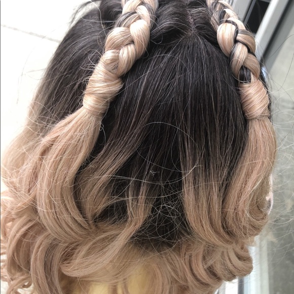 Rose Gold pink Braid Lacefront Wig 2020 main image 5